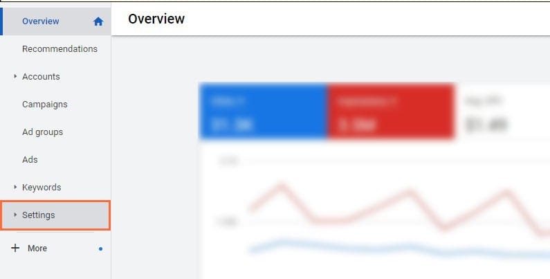 google ads campaign settings navigation