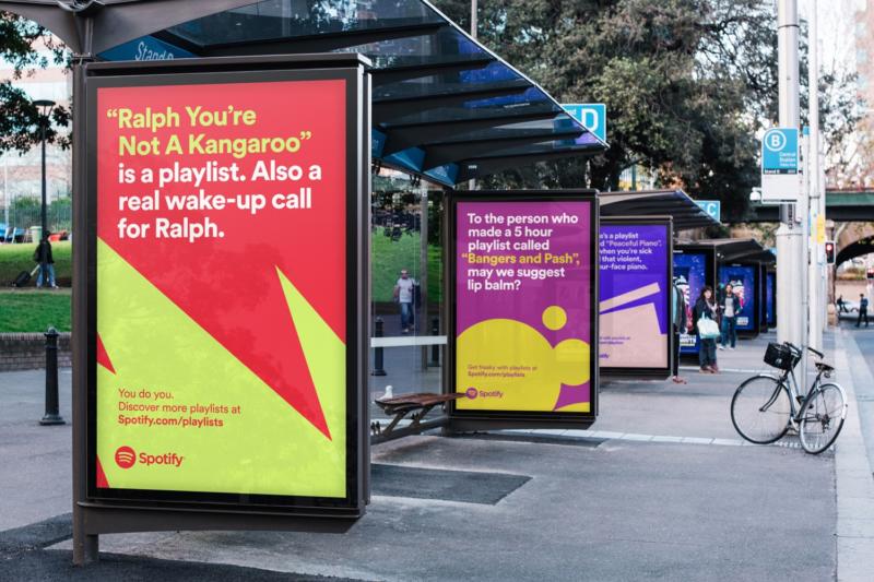 Spotify 2 Facebook Brand Awareness offline ad example