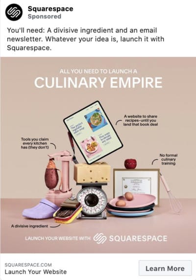 squarespace facebook ad
