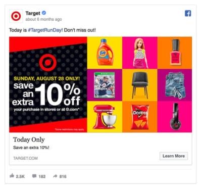 target facebook ad example