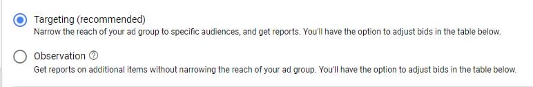 Targeting or Observation for Display Ads Google Ads Guide