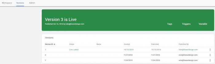 Version Google Tag Manager