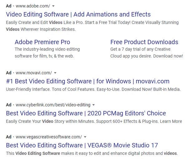 video editing software ad examples