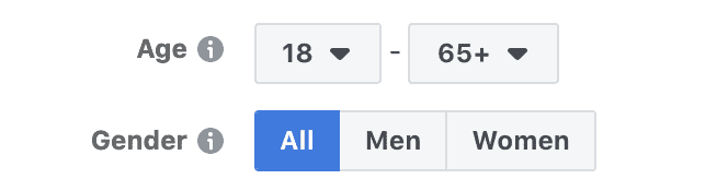 Age and gender facebook ad targeting