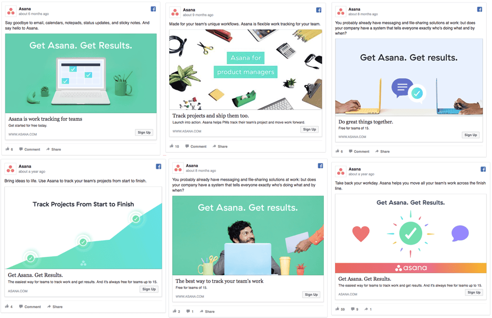 asana ad design variations