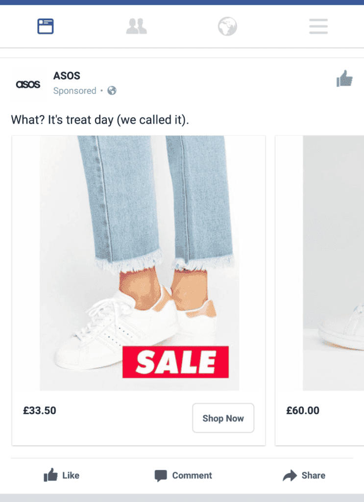 asos facebook ad