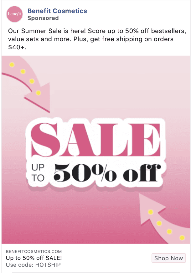 benefit fb ad