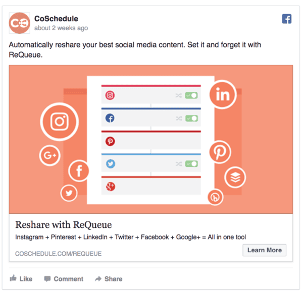 Coschedule facebook ad