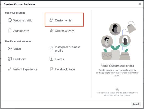 customer list