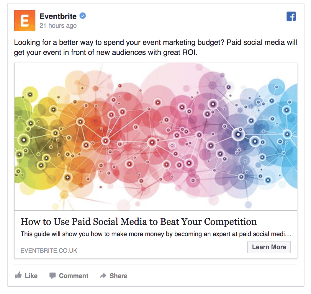 eventbrite facebook ppc ad