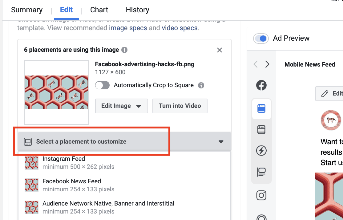 facebook ad sizes