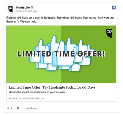 hootsuite facebook ad example
