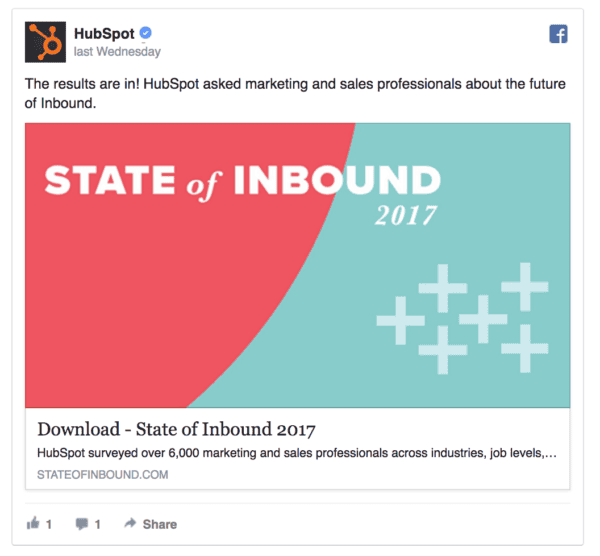 hubspot facebook ad 1
