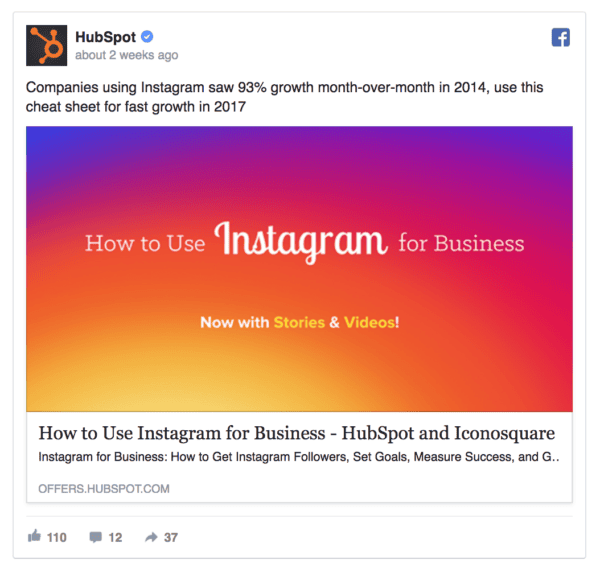 hubspot facebook ad