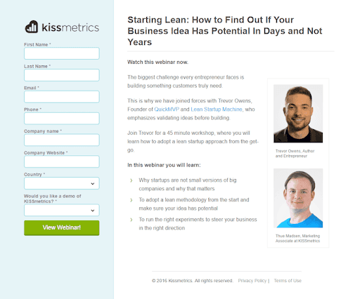 curiosity direct response copy kissmetrics webinar