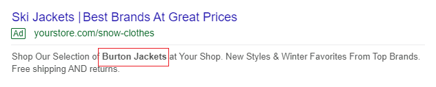 keyword insertion example mockup