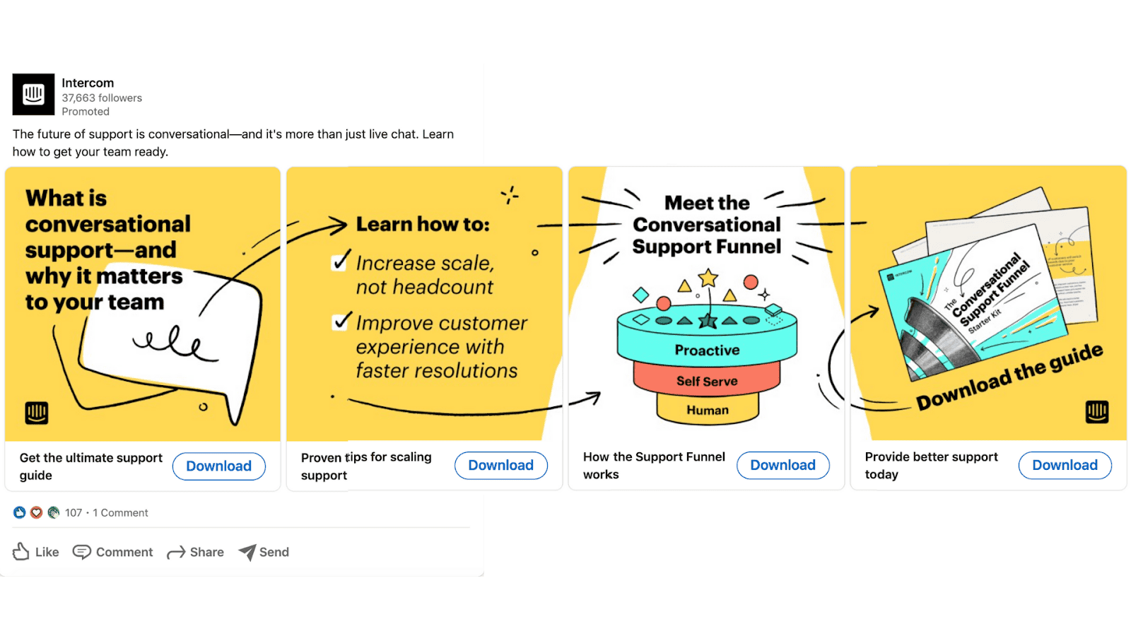 Example of a Linkedin Carousel ad.