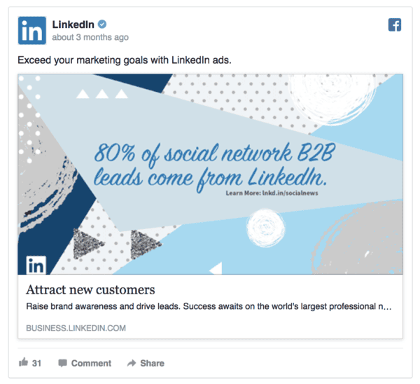 linkedin facebook ad