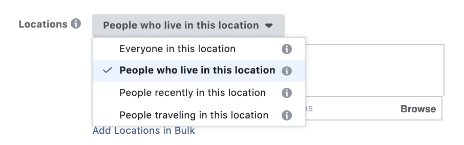 location based facebook ad targeting