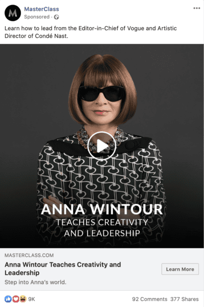 masterclass facebook ad