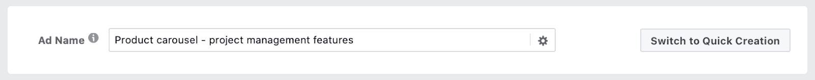 name your facebook ad