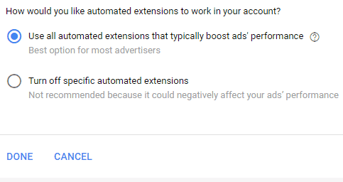 how to opt out of automated extensions