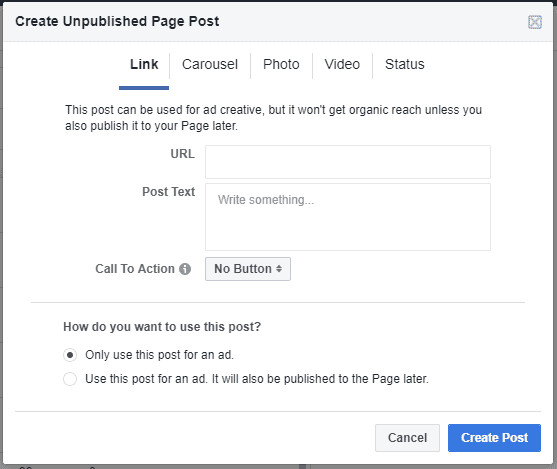 facebook dark posts