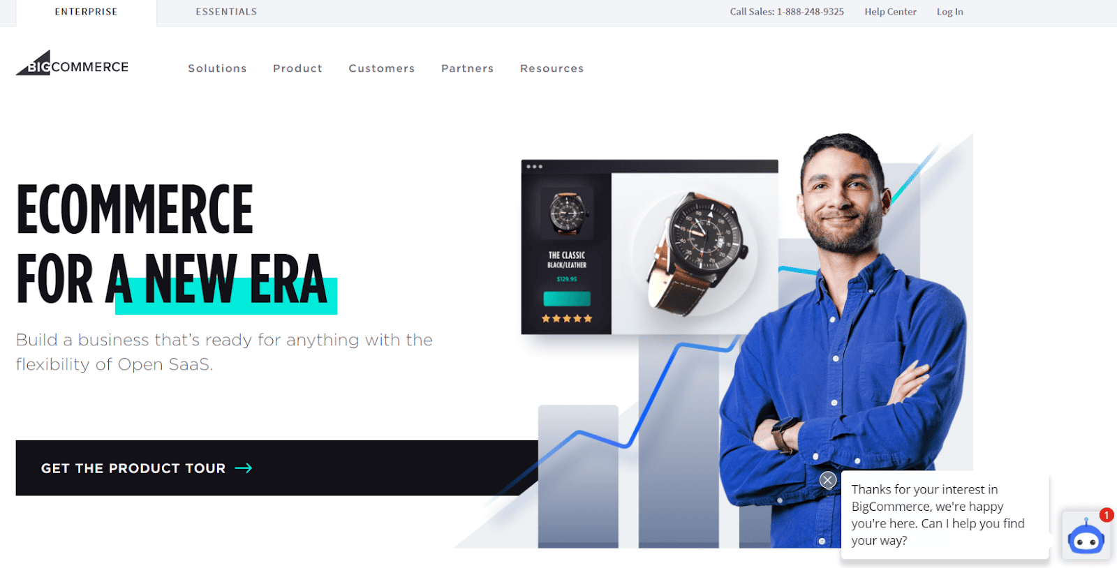 Big commerce above fold home page
