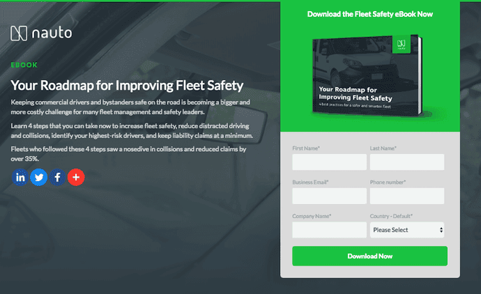 nauto landing page compelling copy 