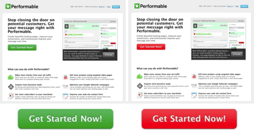 button color effect on landing page conversion