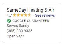same day heating & air local service ad