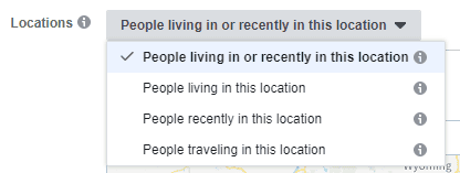 facebook ads location targeting options