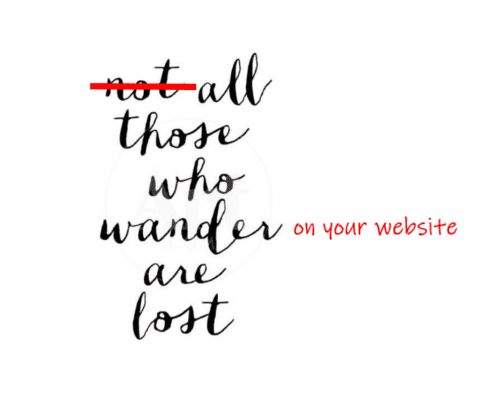 all those who wander on your website are lost