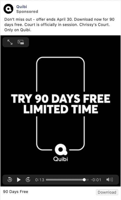 quibi ad example