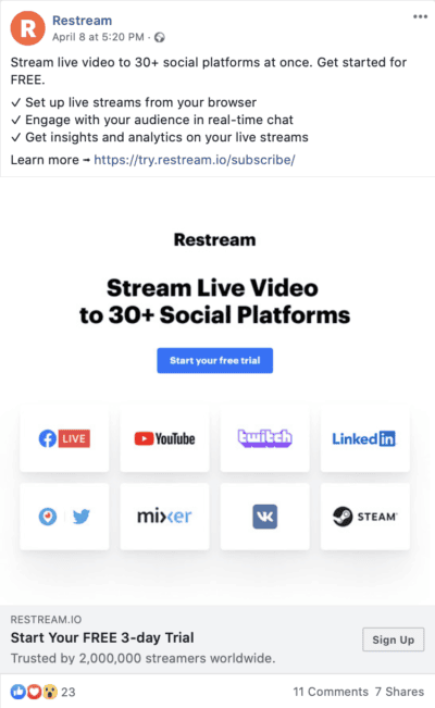 restream ad