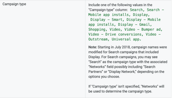 Labeling Columns Google Ads Editor