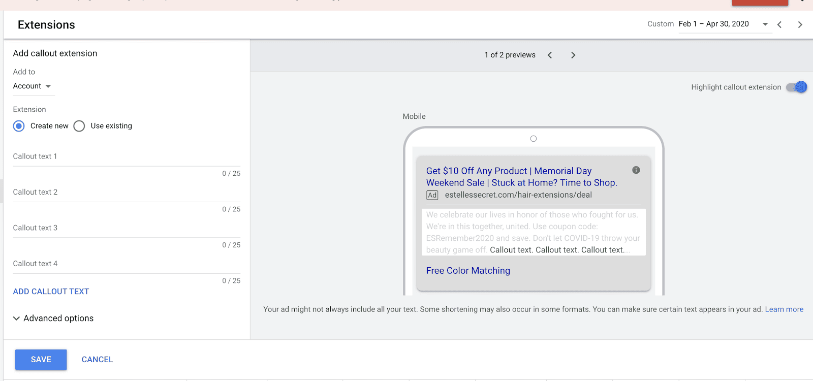 Creating a new extension