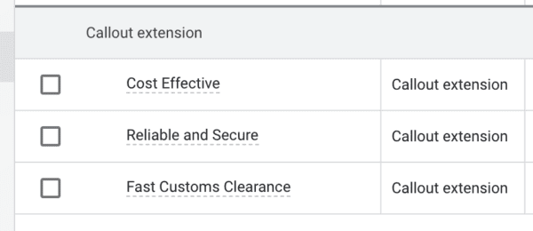 callout extension text