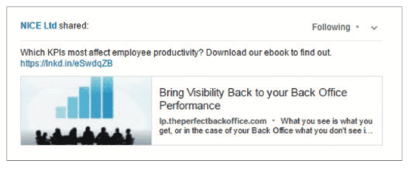 Nice Ltd LinkedIn ad example single image ad
