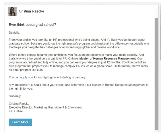 Sponsored InMail message.