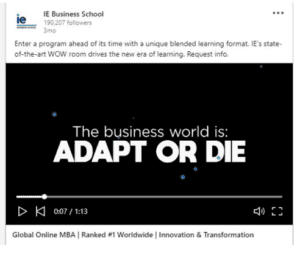 IE LinkedIn Video Ad Example