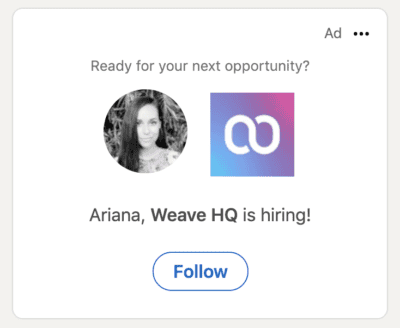 Weave HQ LinkedIn Job Ad Example