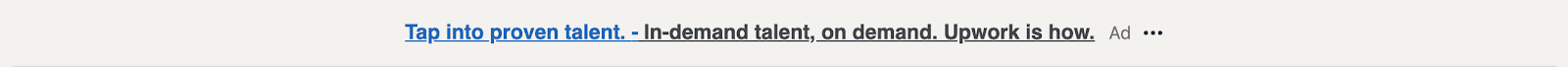 Upwork Text ad