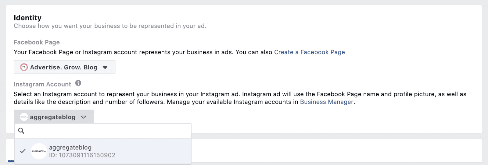 select facebook page
