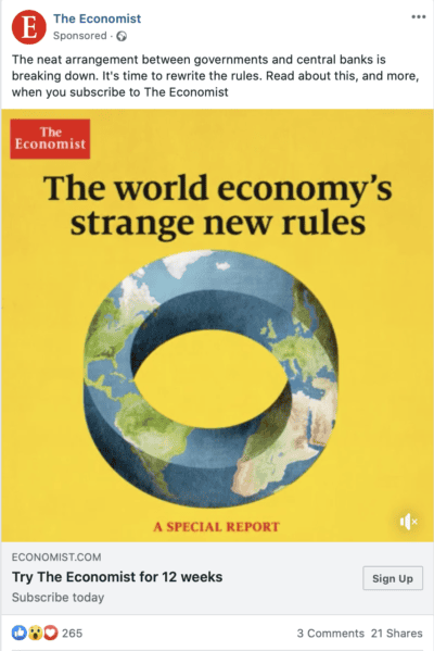 the economist facebook ad