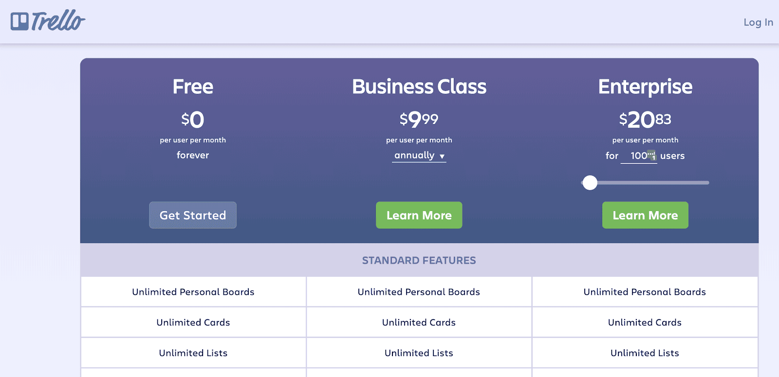trello landing page