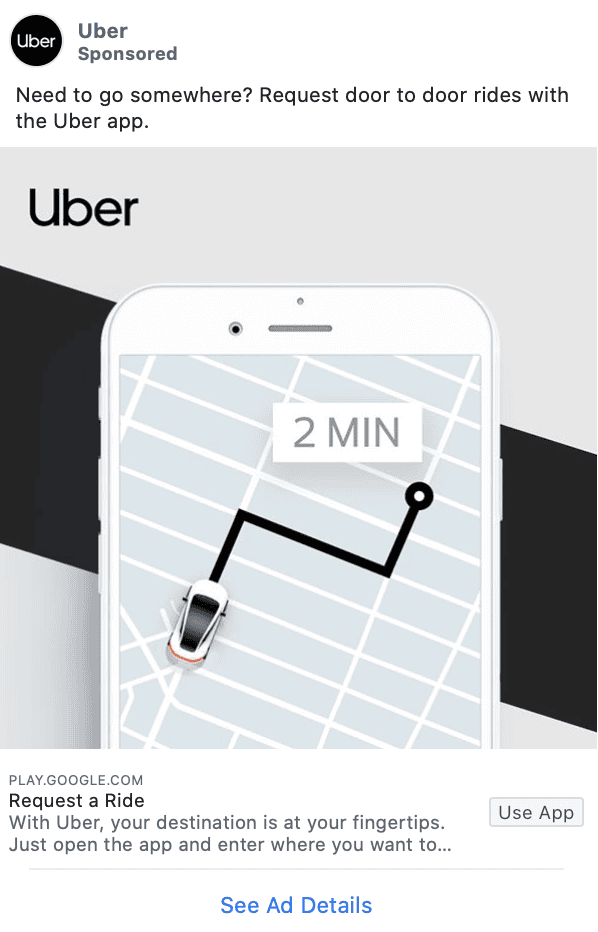 uber facebook ad