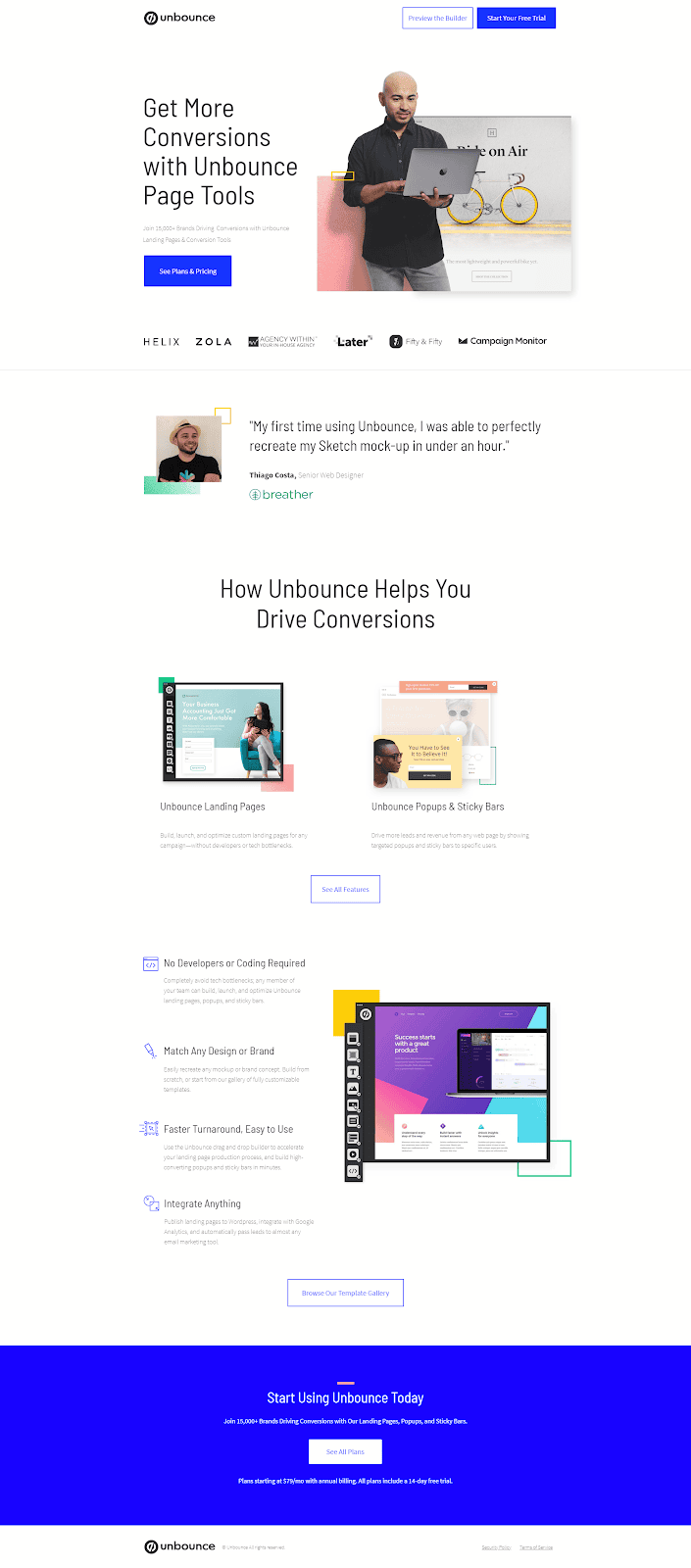 Unbounce Landing Page Example