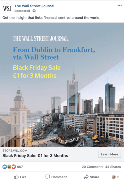 wall street journal facebook ad