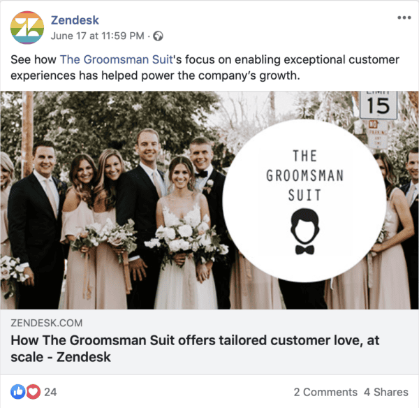 zendesk facebook ad example